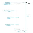 AURLANE - Paroi de Douche 100x200cm en Verre Trempé Transparent 8mm Anticalcaire - Profilé Noir Mat - LINA - vignette