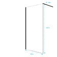 AURLANE - Paroi de Douche 100x200cm en Verre Trempé Transparent 8mm Anticalcaire - Profilé Noir Mat - LINA - vignette