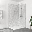 AURLANE - Pack de 2 Panneaux Muraux Pierre Artic Storm 90+120x210 cm avec Profilés NOIR MAT - STONE'IT - vignette