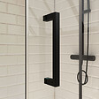 AURLANE - Porte de douche serigraphiee - 90x200cm + Paroi retour - 90x200 cm - PORTE PIVOTANTE - vignette