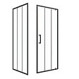 AURLANE - Porte de douche serigraphiee - 90x200cm + Paroi retour - 90x200 cm - PORTE PIVOTANTE - vignette