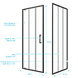 AURLANE - Porte de douche serigraphiee - 90x200cm + Paroi retour - 90x200 cm - PORTE PIVOTANTE - vignette