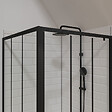 AURLANE - Porte de douche serigraphiee - 90x200cm + Paroi retour - 90x200 cm - PORTE PIVOTANTE - vignette