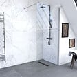 AURLANE - Paroi de Douche 90x200cm Verre Transparent - Barre de Fixation Extensible et Profil Chrome - vignette