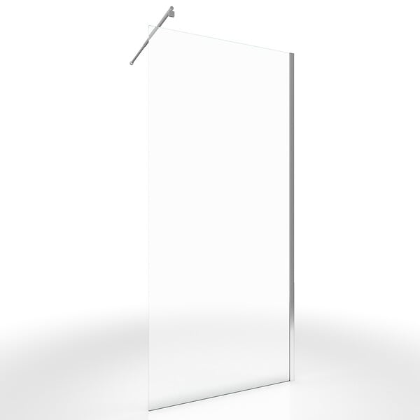 AURLANE - Paroi de Douche 90x200cm Verre Transparent - Barre de Fixation Extensible et Profil Chrome - large
