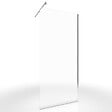 AURLANE - Paroi de Douche 90x200cm Verre Transparent - Barre de Fixation Extensible et Profil Chrome - vignette