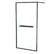 AURLANE - Paroi de Douche Noir Mat 100x200cm - Porte-serviette et étagère - DARK CONTOURING SHELF - vignette