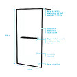 AURLANE - Paroi de Douche Noir Mat 100x200cm - Porte-serviette et étagère - DARK CONTOURING SHELF - vignette
