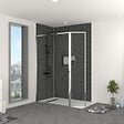 AURLANE - Paroi de Douche avec Volet Pivotant 120+40x200cm - Finition Chromée - CHROMED CONTOURING - vignette