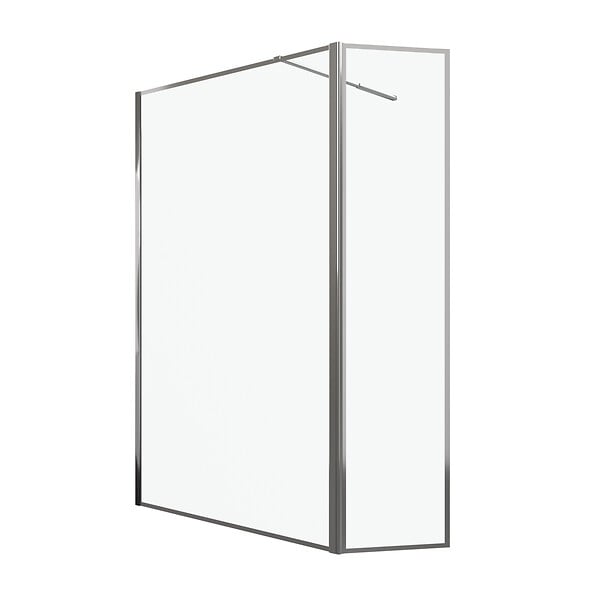 AURLANE - Paroi de Douche avec Volet Pivotant 120+40x200cm - Finition Chromée - CHROMED CONTOURING - large