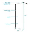 AURLANE - Paroi de Douche 90x200cm en Verre Trempé Transparent 8mm Anticalcaire - Profilé Noir Mat - LINA - vignette