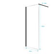 AURLANE - Paroi de Douche 90x200cm en Verre Trempé Transparent 8mm Anticalcaire - Profilé Noir Mat - LINA - vignette
