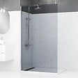AURLANE - Paroi de Douche 120x200cm Verre Fumé - Profilé + Barre Plafond Finition Chrome - FREEDOM 2 SMOKED - vignette