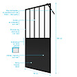 AURLANE - Paroi de douche a l'italienne - 100x200 cm VERRE TRANSPARENT 5mm + barre de maintien noir - vignette