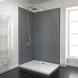 AURLANE - LOT de 2 Panneaux Muraux Aluminium GRIS 90+120x210 cm avec Profilés NOIR MAT - WALL'IT - vignette