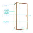 AURLANE - Porte de Douche Pivotante et Retour 90x90x200cm - Profilés Alu Effet Bois - Verre Trempé 6mm - vignette