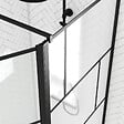 AURLANE - Paroi de douche avec pivot 80+40x195cm - Sérigraphie type Briques et Profilés Noir - DARK BLOCKS - vignette
