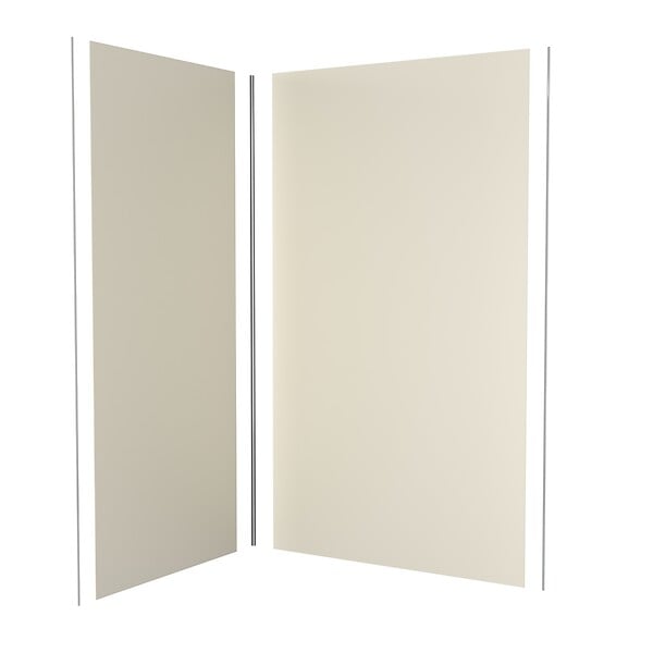 AURLANE - Lot de 2 Panneaux Muraux Aluminium Ivoire 90+120x210 cm avec Profilés Chrome - WALL'IT - large
