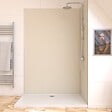 AURLANE - Lot de 2 Panneaux Muraux Aluminium Ivoire 90+120x210 cm avec Profilés Chrome - WALL'IT - vignette
