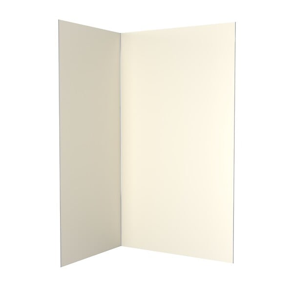 AURLANE - Lot de 2 Panneaux Muraux Aluminium Ivoire 90+120x210 cm avec Profilés Chrome - WALL'IT - large