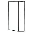 AURLANE - Paroi de Douche avec Volet Pivotant - Cadre et Bras Alu. NOIR MAT - 80+40x200cm - DARK CONTOURING - vignette
