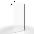 AURLANE - Paroi de Douche 90x200cm Verre Transparent - Barre de Fixation Extensible et Profil Noir - vignette