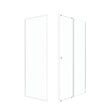 AURLANE - Pack porte de douche Coulissante blanc 120x185cm + retour 90 verre transparent 5mm - WHITY slide 120 - vignette