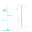 AURLANE - Pack porte de douche Coulissante blanc 120x185cm + retour 90 verre transparent 5mm - WHITY slide 120 - vignette