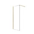 AURLANE - Paroi de Douche 80x195 cm en Verre Trempé 5 mm - Finition Or Brossé - GOLD ELEMENTARY - vignette