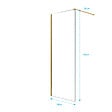 AURLANE - Paroi de Douche 80x195 cm en Verre Trempé 5 mm - Finition Or Brossé - GOLD ELEMENTARY - vignette