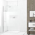 AURLANE - Paroi de Douche 120x200cm Dépolie - Profilé + Barre Plafond Finition Chrome - FREEDOM 2 FROSTED - vignette