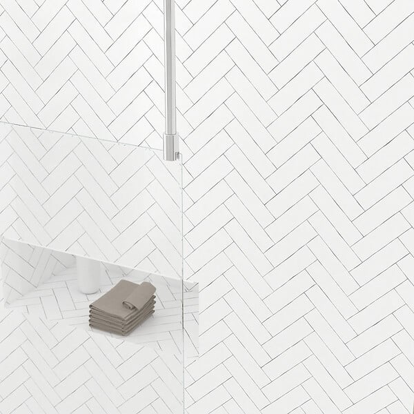 AURLANE - Paroi de Douche 120x200cm Dépolie - Profilé + Barre Plafond Finition Chrome - FREEDOM 2 FROSTED - large