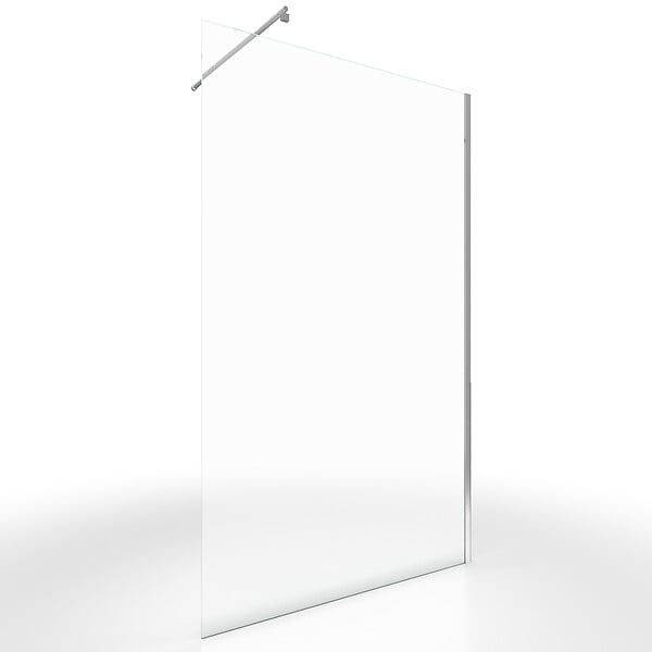 AURLANE - Paroi de douche a l'italienne - VERRE TRANSPARENT 6mm - paroi + Barre de fixation recoupable - large