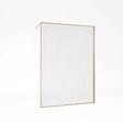 AURLANE - Paroi de douche 140x200 HINATA - Style Japandi Geometrique - Cadre Effet Bois - Verre 6mm - vignette