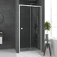AURLANE - Porte de douche coulissante blanc 100x185cm - extensible - WHITY slide 100 - vignette