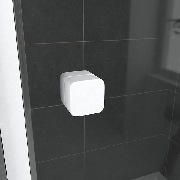 AURLANE - Porte de douche coulissante blanc 100x185cm - extensible - WHITY slide 100 - large