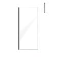 AURLANE - Paroi de Douche 90x200cm Verre Transparent - Profilé + Barre Plafond Noire - FREEDOM 2 BLACK - vignette