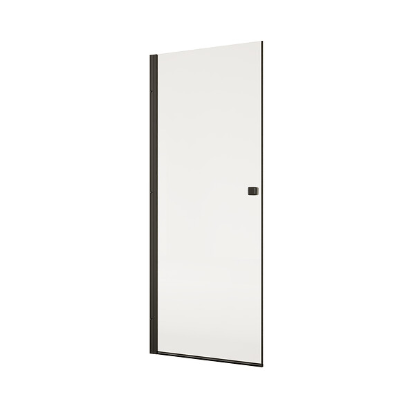 AURLANE - Porte de Douche Pivotante 70x195cm - Verre Trempe 8mm Anticalcaire - Alu Noir - DARK ELEMENTARY - large
