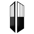 AURLANE - Porte de douche pivotante + paroi de retour type atelier - 80x200 cm - vignette