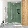 AURLANE - Paroi de Douche 50x195 cm en Verre Trempé 5 mm - Finition Chromé - CHROMED ELEMENTARY - vignette