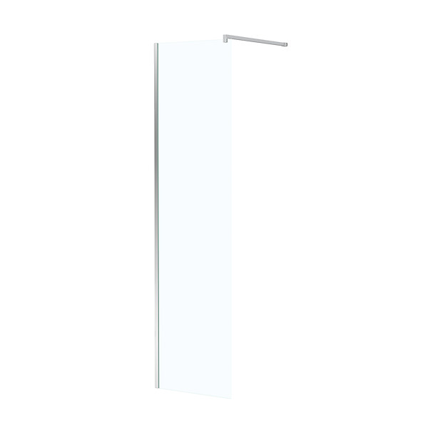 AURLANE - Paroi de Douche 50x195 cm en Verre Trempé 5 mm - Finition Chromé - CHROMED ELEMENTARY - large
