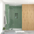 AURLANE - Paroi de Douche 50x195 cm en Verre Trempé 5 mm - Finition Chromé - CHROMED ELEMENTARY - vignette