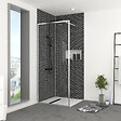 AURLANE - Paroi de Douche 90x200 cm - Cadre et Bras Aluminium Chrome - CHROMED CONTOURING - vignette