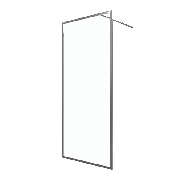 AURLANE - Paroi de Douche 90x200 cm - Cadre et Bras Aluminium Chrome - CHROMED CONTOURING - large