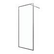 AURLANE - Paroi de Douche 90x200 cm - Cadre et Bras Aluminium Chrome - CHROMED CONTOURING - vignette