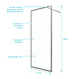 AURLANE - Paroi de Douche 90x200 cm - Cadre et Bras Aluminium Chrome - CHROMED CONTOURING - vignette