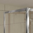 AURLANE - Porte de Douche Coulissante et Retour 120x80x200cm - Profilés Chrome - Verre trempé 6mm - vignette