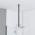AURLANE - Barre de fixation plafond pour douche a l'italienne laque NOIR MAT - 60cm RECOUPABLE - vignette