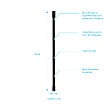 AURLANE - Barre de fixation plafond pour douche a l'italienne laque NOIR MAT - 60cm RECOUPABLE - vignette