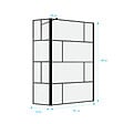 AURLANE - Paroi de douche avec pivot 120+40x195cm - Sérigraphie type Briques et Profilés Noir - DARK BLOCKS - vignette